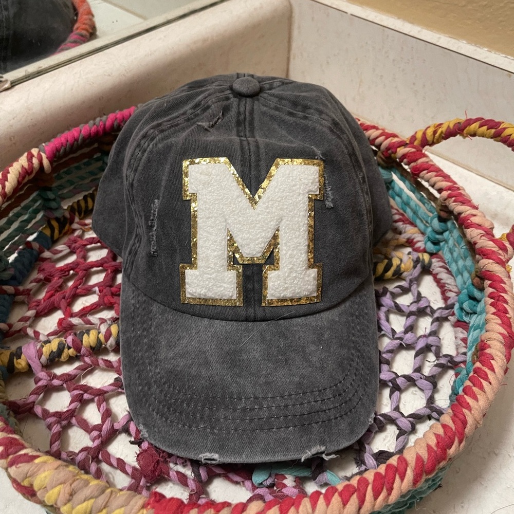 Blue initial M ball cap